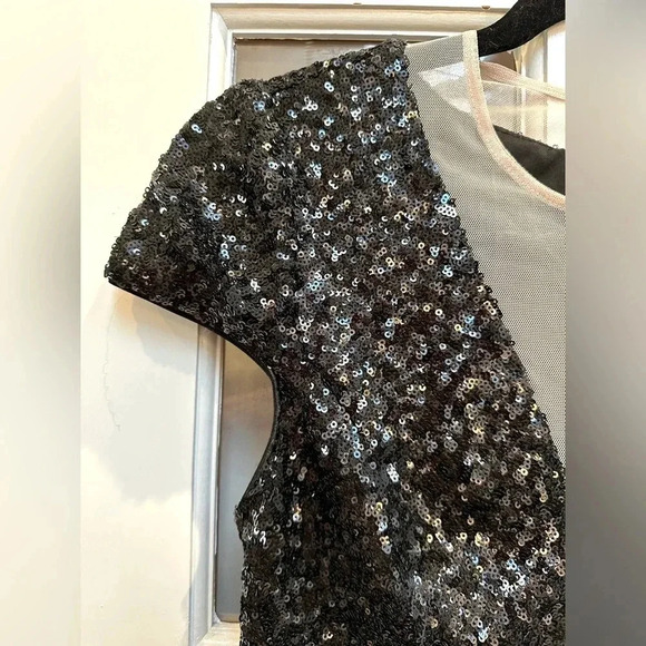 Aidan by Aidan Mattox Cap Sleeve Sequin Plunging Cocktail Dress Size 6 NWT - Picture 5 of 15